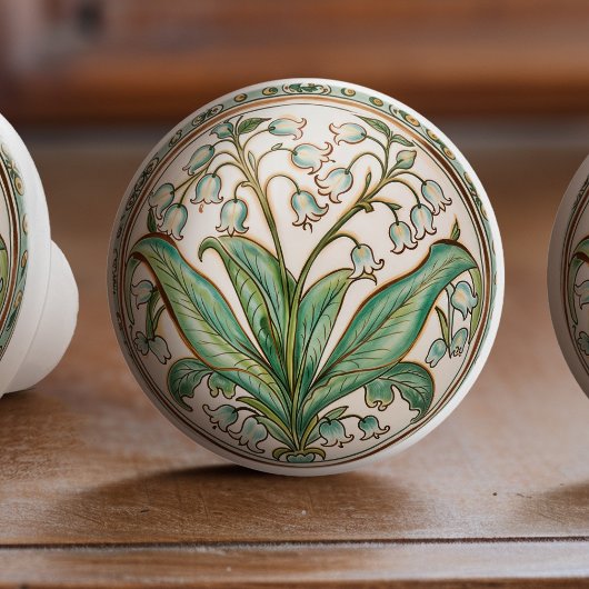 Bouton De Porte En Céramique Lily of the Valley Serenity Ceramic Knob Pull
