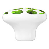 Bouton De Porte En Céramique Lime Green Busy Pois (Côté)