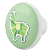 Bouton De Porte En Céramique Lime Green Llama Door Pull (Droite)
