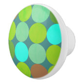 Bouton De Porte En Céramique Lime Vert Turquoise Turquoise & Rust Cercles (Droite)