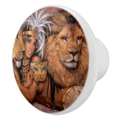 Bouton De Porte En Céramique Lion Goddess Egyptian Princess Ceramic Pull Knob (Droite)