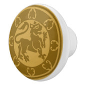 Bouton De Porte En Céramique Lion médiéval (Droite)