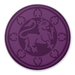 Bouton De Porte En Céramique Lion médiéval