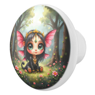 Bouton De Porte En Céramique Liora – Gardienne des Petites Étoiles.