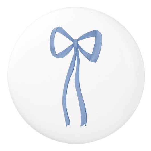 Bouton De Porte En Céramique Little Bow Blue Darling (Devant)