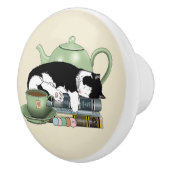 Bouton De Porte En Céramique Livres Thé Chat Cute (Droite)