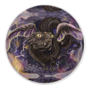 Bouton De Porte En Céramique L'oeil du dragon de tempête