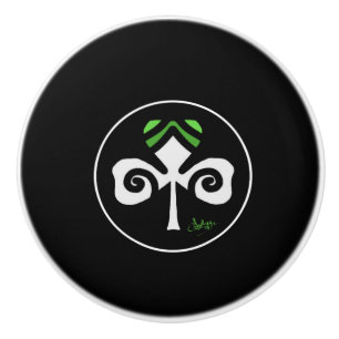 Bouton De Porte En Céramique Logo du shamrock Irish Circle