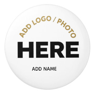 Bouton De Porte En Céramique Logo personnalisé Photo et nom personnalisables En