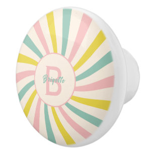 Bouton De Porte En Céramique 'Lollypop Vibes', porte pastels rétro