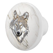 Bouton De Porte En Céramique Loup (Droite)