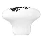 Bouton De Porte En Céramique Loup tribal (Côté)