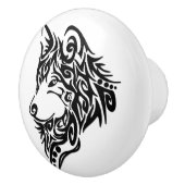 Bouton De Porte En Céramique Loup tribal (Droite)