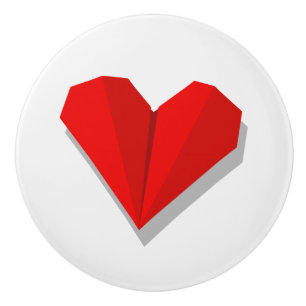 Bouton De Porte En Céramique Love Heart Origami Vector Illustration