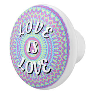 Bouton De Porte En Céramique Love Is Love Fierté