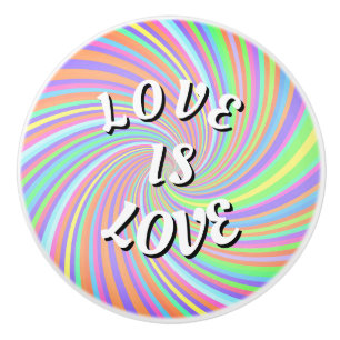 Bouton De Porte En Céramique Love Is Love Fierté