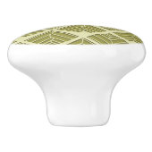 Bouton De Porte En Céramique Lumière Motif carré feuille or Lime (Côté)