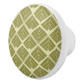 Bouton De Porte En Céramique Lumière Motif carré feuille or Lime (Droite)