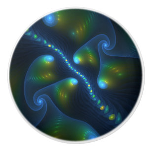 Bouton De Porte En Céramique Lumières de fantaisie Abstrait Bleu Vert Jaune Fra