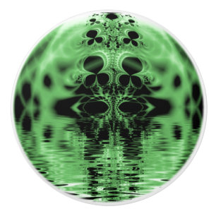 Bouton De Porte En Céramique Lune flottante Bonnet en céramique vert et noir