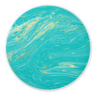 Bouton De Porte En Céramique Luxe élégant Marble or Bleu design moderne
