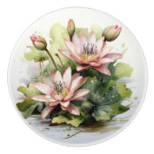 Bouton De Porte En Céramique Lys d'eau (Devant)