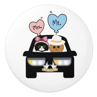 Bouton De Porte En Céramique M. & Mme Couple