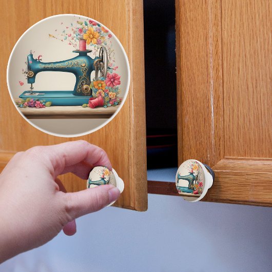 Bouton De Porte En Céramique Machine à coudre antique