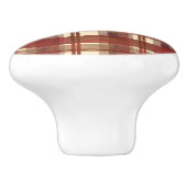 Bouton De Porte En Céramique Madras Plaid Fall Red (Côté)
