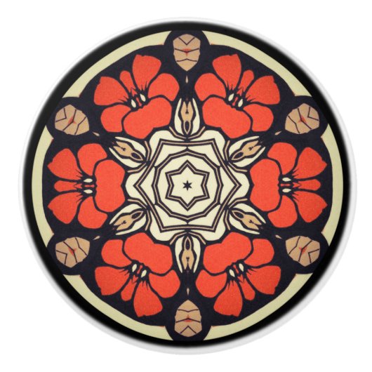 Bouton De Porte En Céramique Magnifique Mandala (Devant)