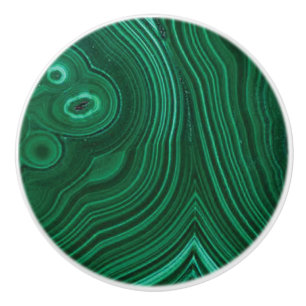 Bouton De Porte En Céramique Malachite de pierre verte  