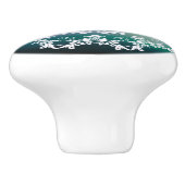 Bouton De Porte En Céramique Mandala bleu et vert (Côté)