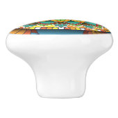 Bouton De Porte En Céramique  Mandala Ceramic Knob (Côté)