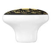 Bouton De Porte En Céramique Mandala d'or (Côté)