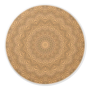 Bouton De Porte En Céramique Mandala d'or. "Sable doré".