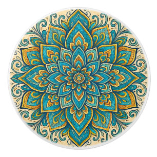 Bouton De Porte En Céramique Mandala du Sud-Ouest