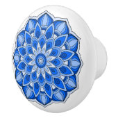 Bouton De Porte En Céramique Mandala en bleu (Droite)