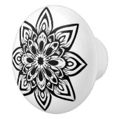 Bouton De Porte En Céramique Mandala en huit points étoile blanche (Droite)