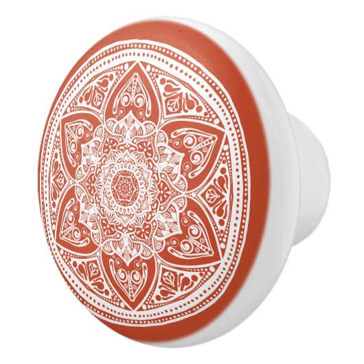 Bouton De Porte En Céramique Mandala en terre cuite (Droite)