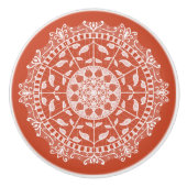 Bouton De Porte En Céramique Mandala en terre cuite (Devant)