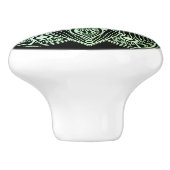 Bouton De Porte En Céramique Mandala Exotic Tribal Green Gradient (Côté)