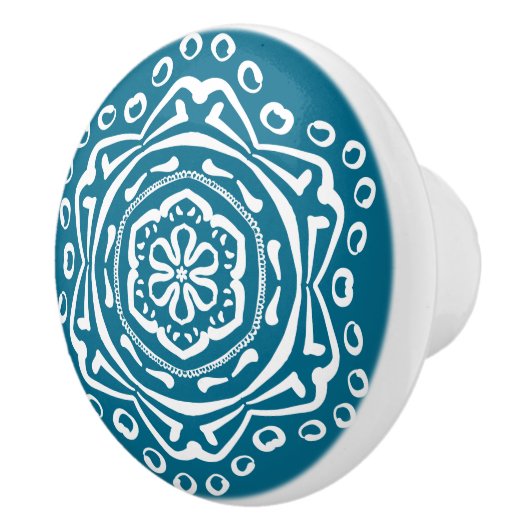 Bouton De Porte En Céramique Mandala Tidepool (Droite)