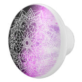 Bouton De Porte En Céramique Mandala violet (Droite)
