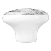 Bouton De Porte En Céramique Marbre blanc (Côté)
