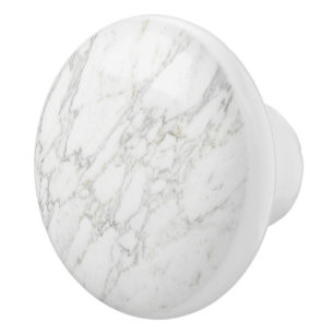 Bouton De Porte En Céramique Marbre Blanc Doré Style Luxueux Élégant Minimalist