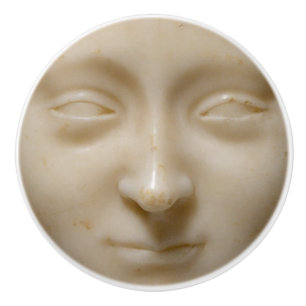 Bouton De Porte En Céramique Marbre blanc Femme Sculpture du visage - Musée Art
