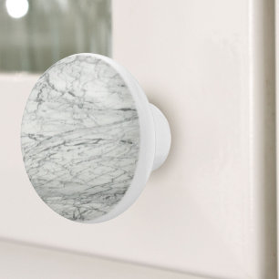 Bouton De Porte En Céramique Marbre blanc gris minimaliste scandinave moderne