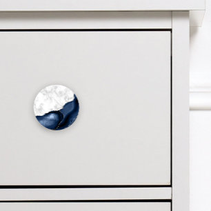 Bouton De Porte En Céramique Marbre blanc Marine Blue Agate Parties scintillant