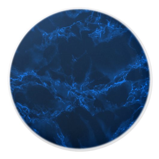 Bouton De Porte En Céramique Marbre bleu profond (Devant)