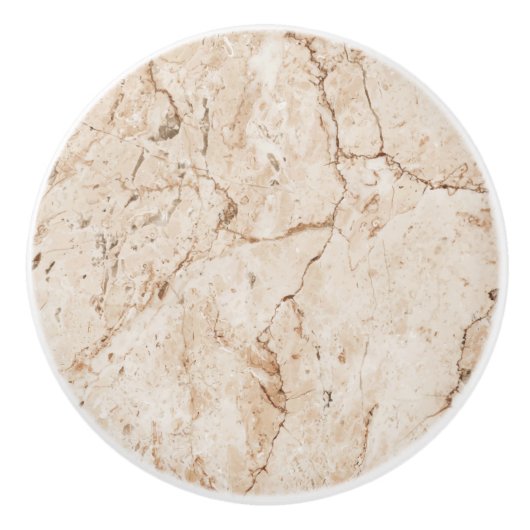 Bouton De Porte En Céramique Marbre crème beige (Devant)